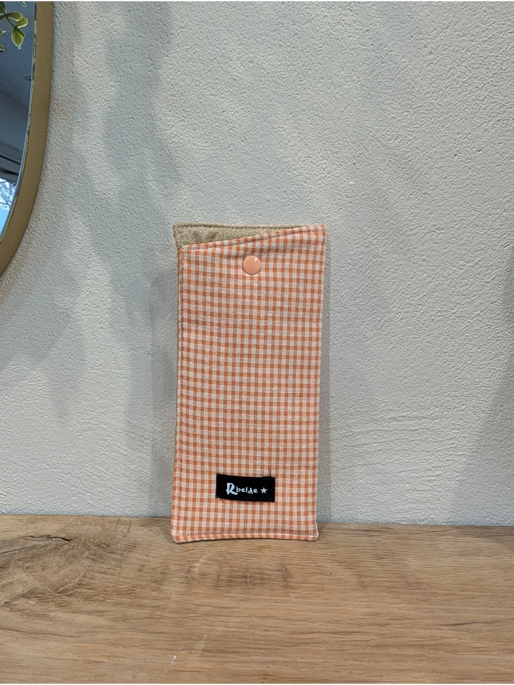 Betaurreko zorroa vichy txuria mostaza