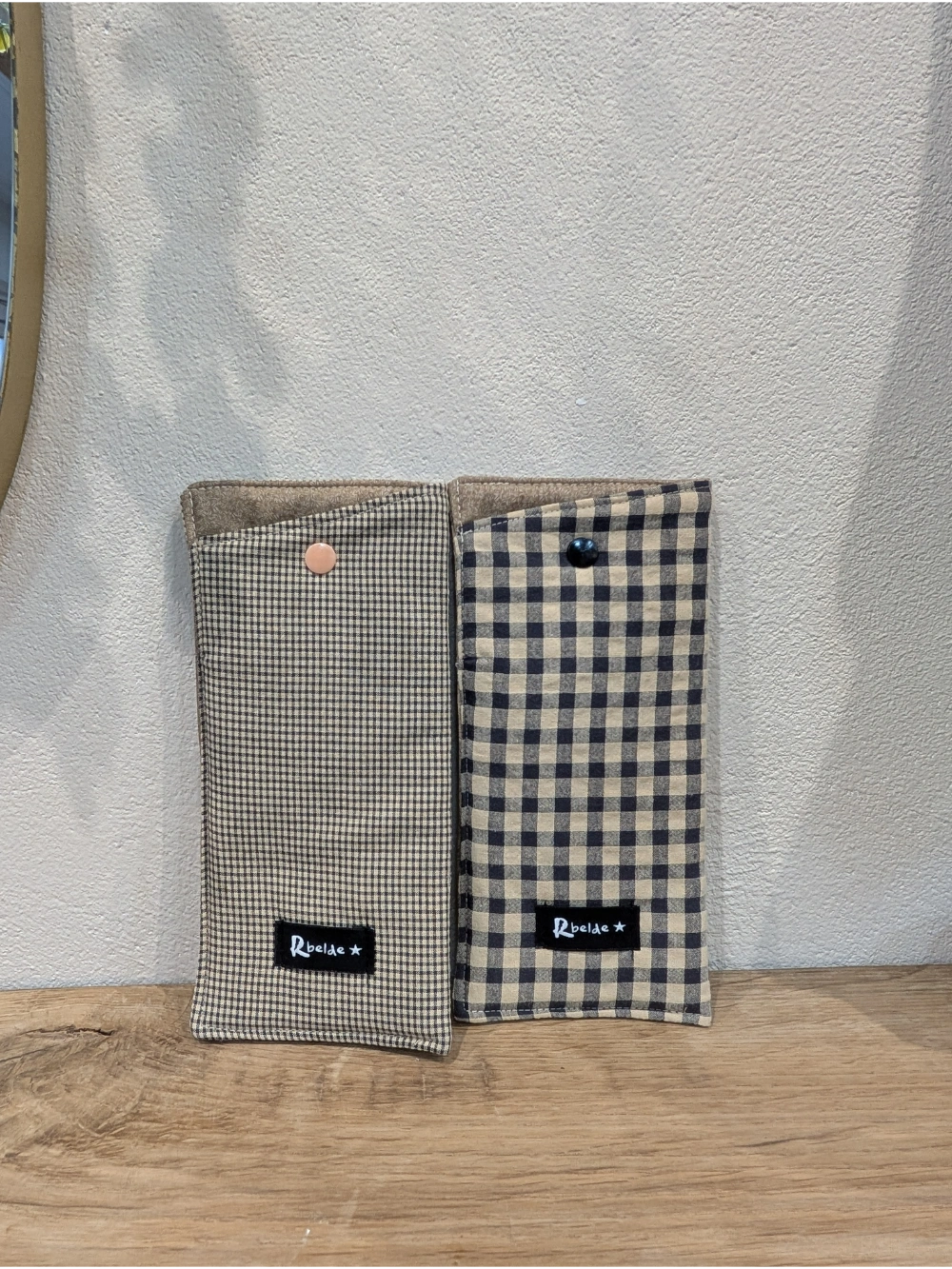 Betaurreko zorroa vichy beix beltza