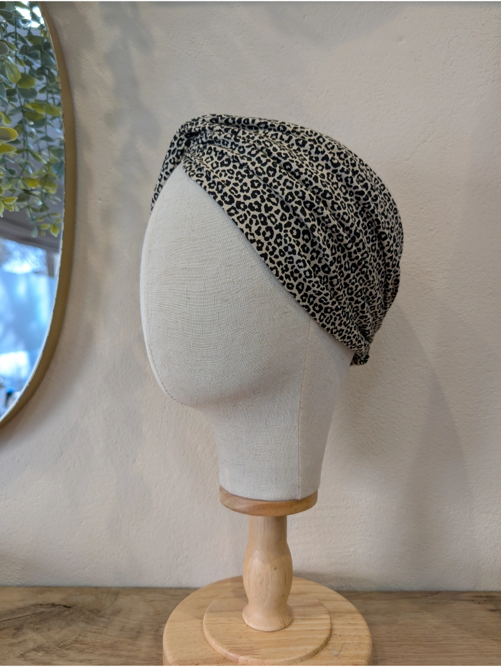 Turbante leopardo beix