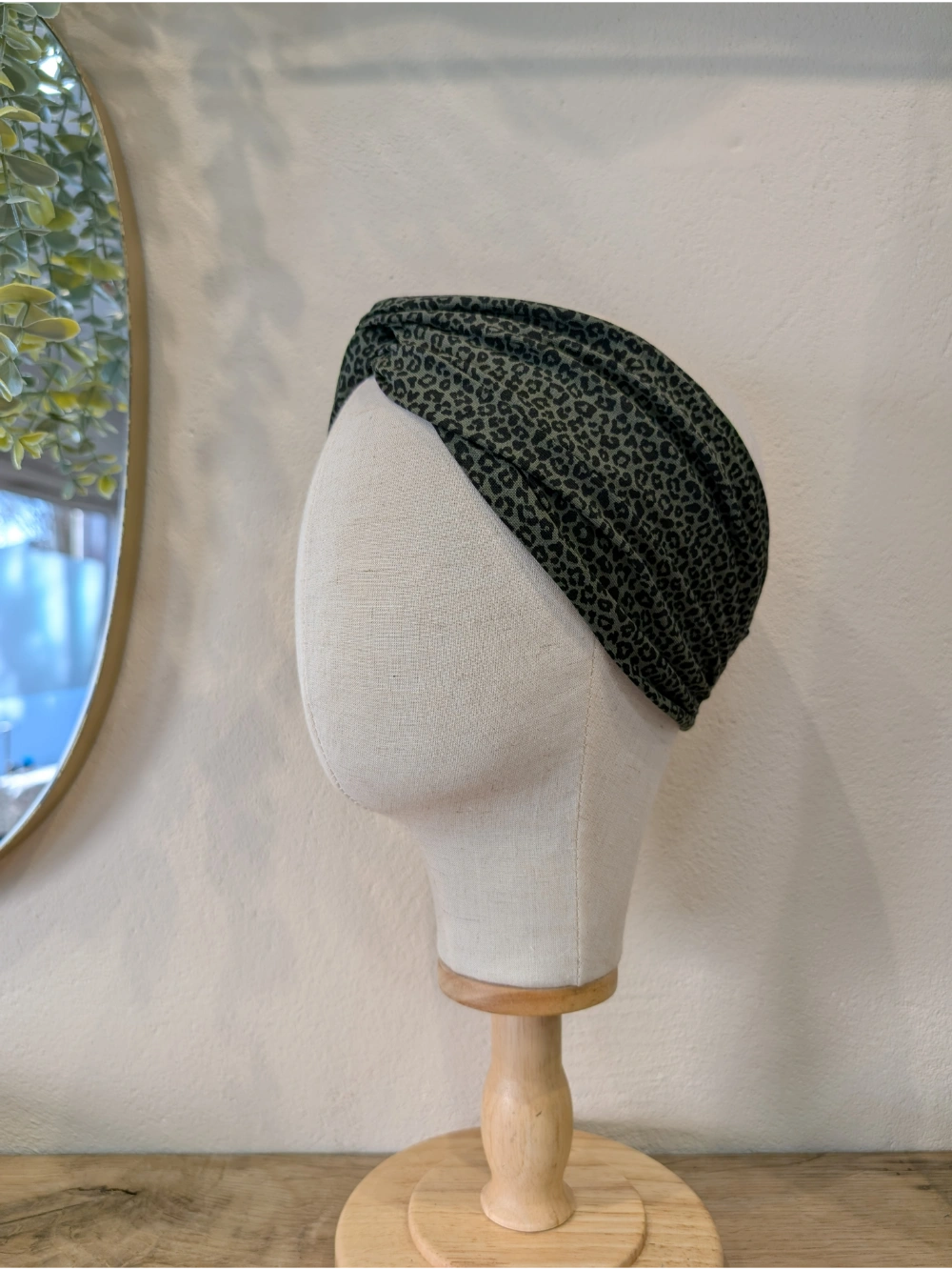 Turbante leopardo kaki