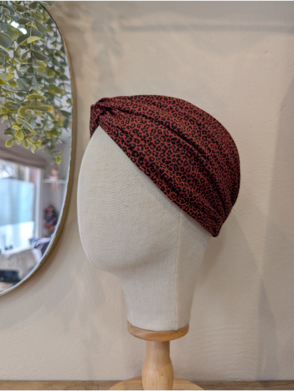 Turbante leopardo teja