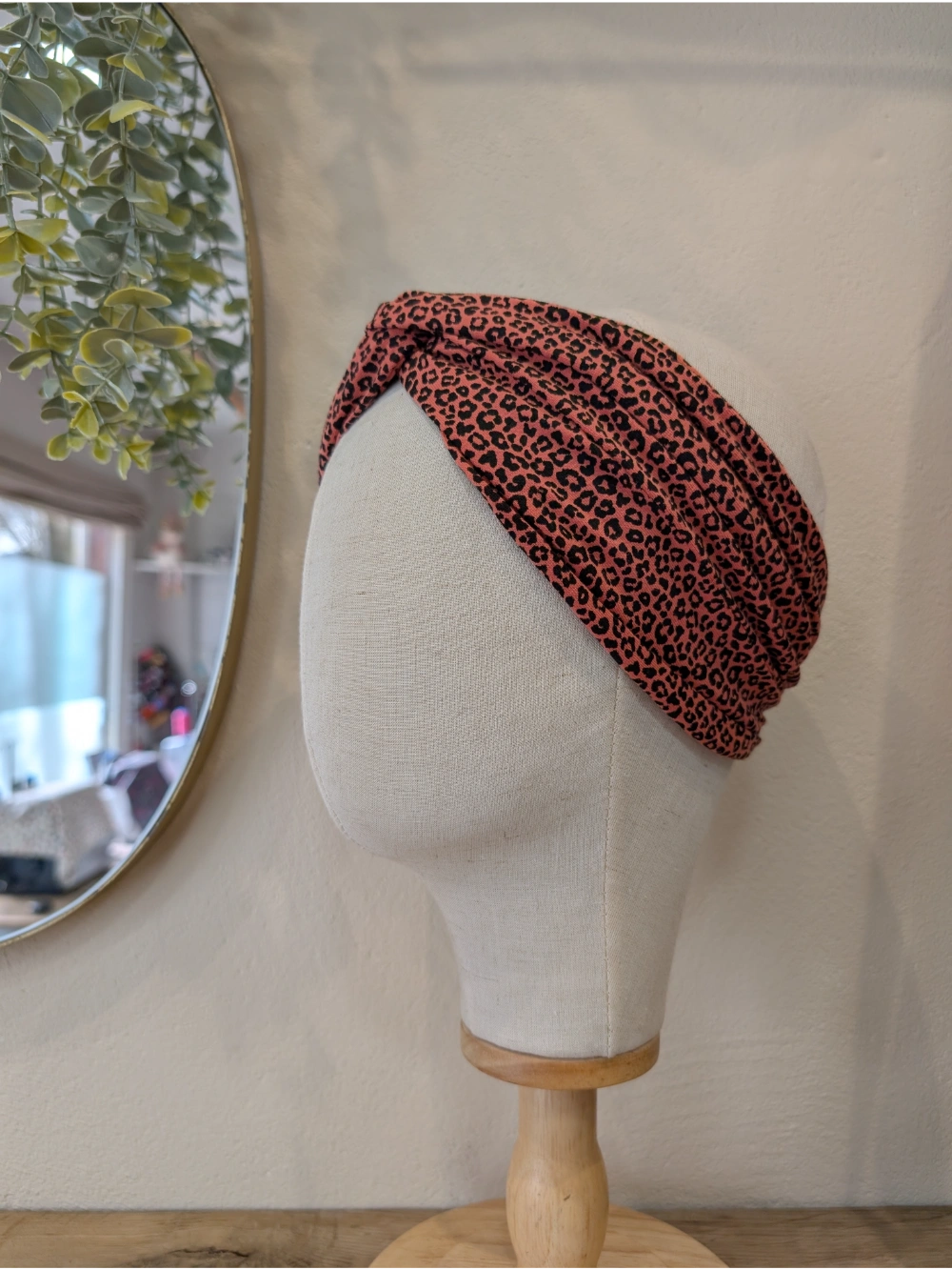 Turbante leopardo koral