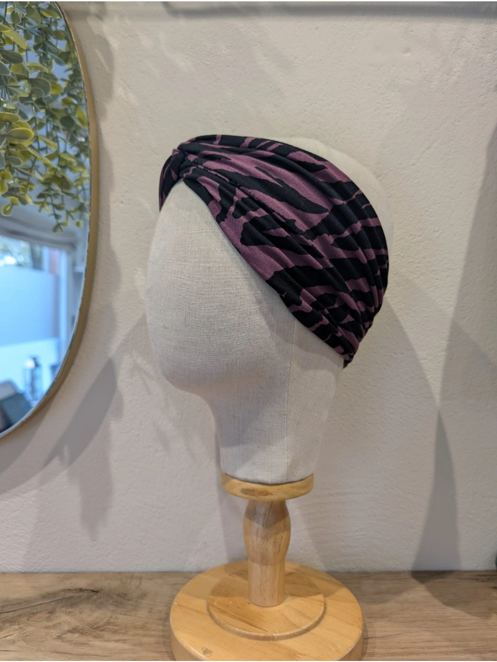 Turbante zebra berenjena