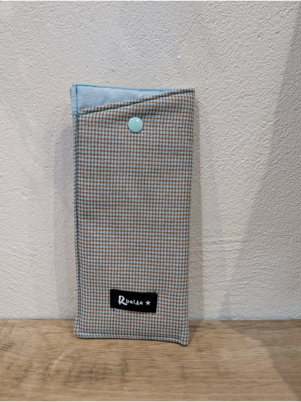 Betaurreko zorroa vichy turkesa marroia