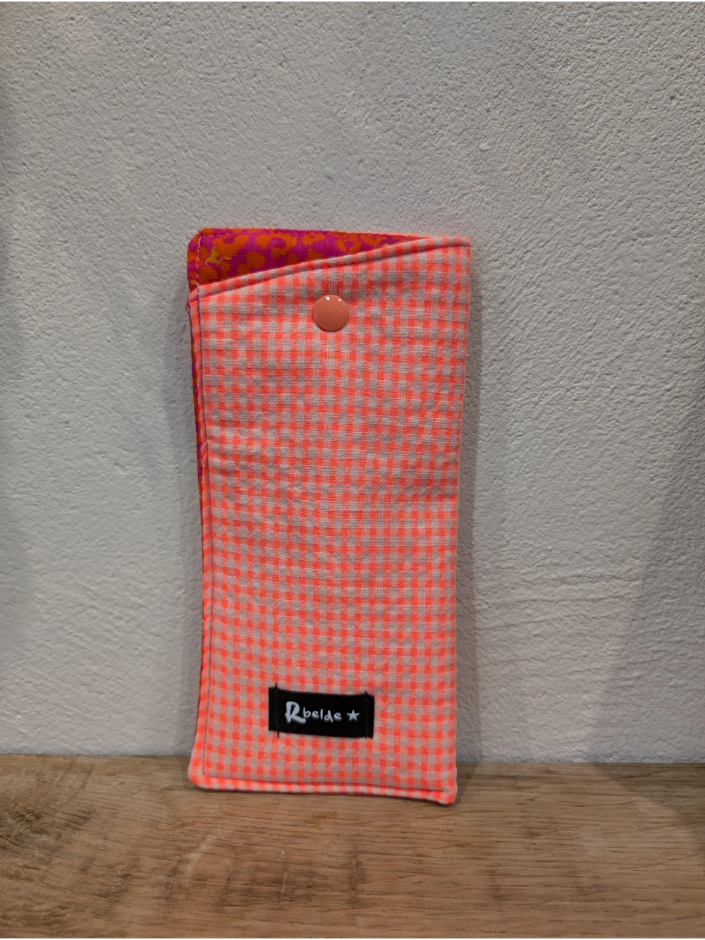 Betaurreko zorroa vichy naranja fluor txikia