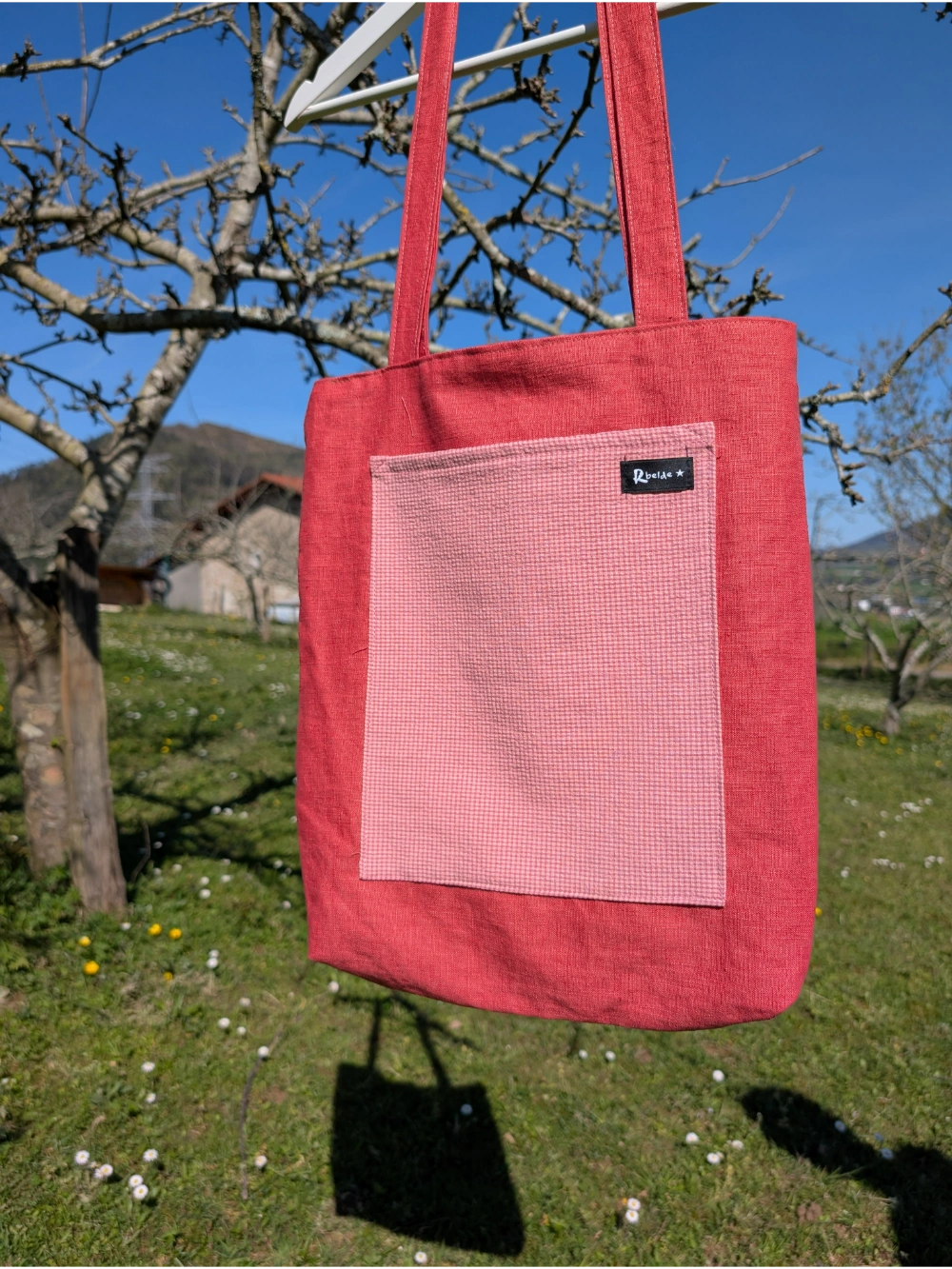 Aska lino koral vichy arroxa hori krema txikia