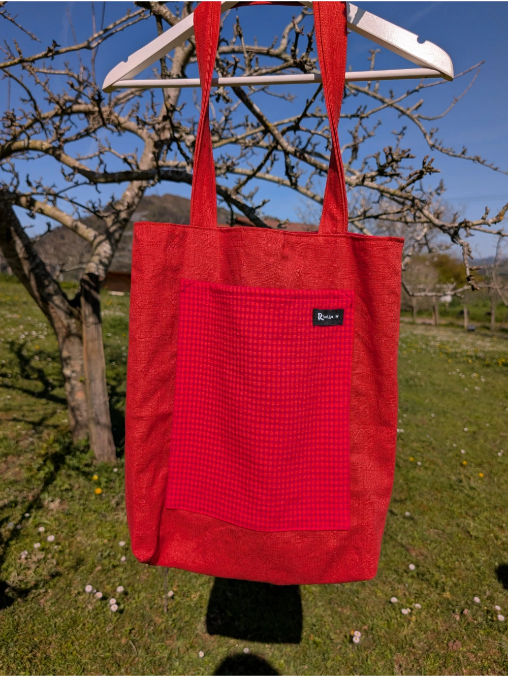 Aska lino teja vichy naranja gorria