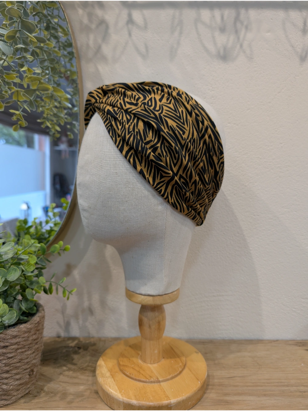 Turbante zebra mostaza