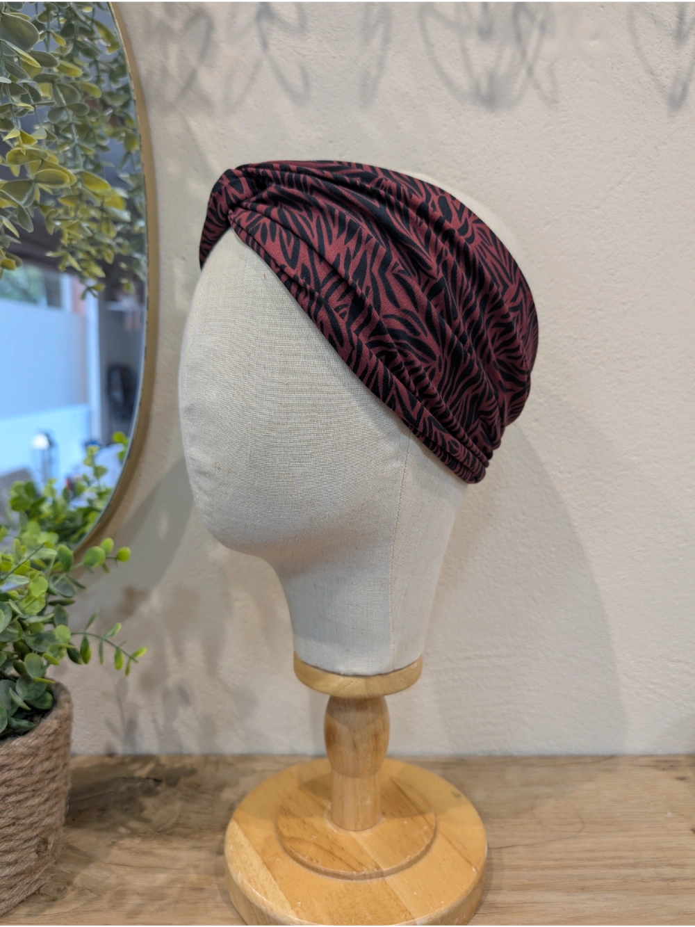 Turbante zebra granate