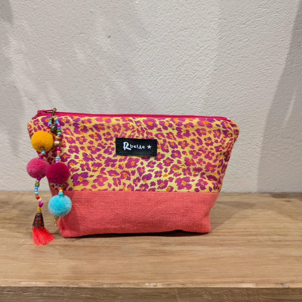 Nezeser Maravillas leopardo fuksia horia lino salmon